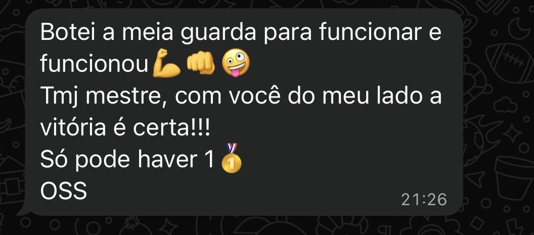 Depoimento — Botei a meia guarda para funcionar